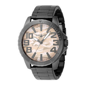 Chase Duryea Men's Black Metal Watch with Camouflage Dial (CDW-0144)